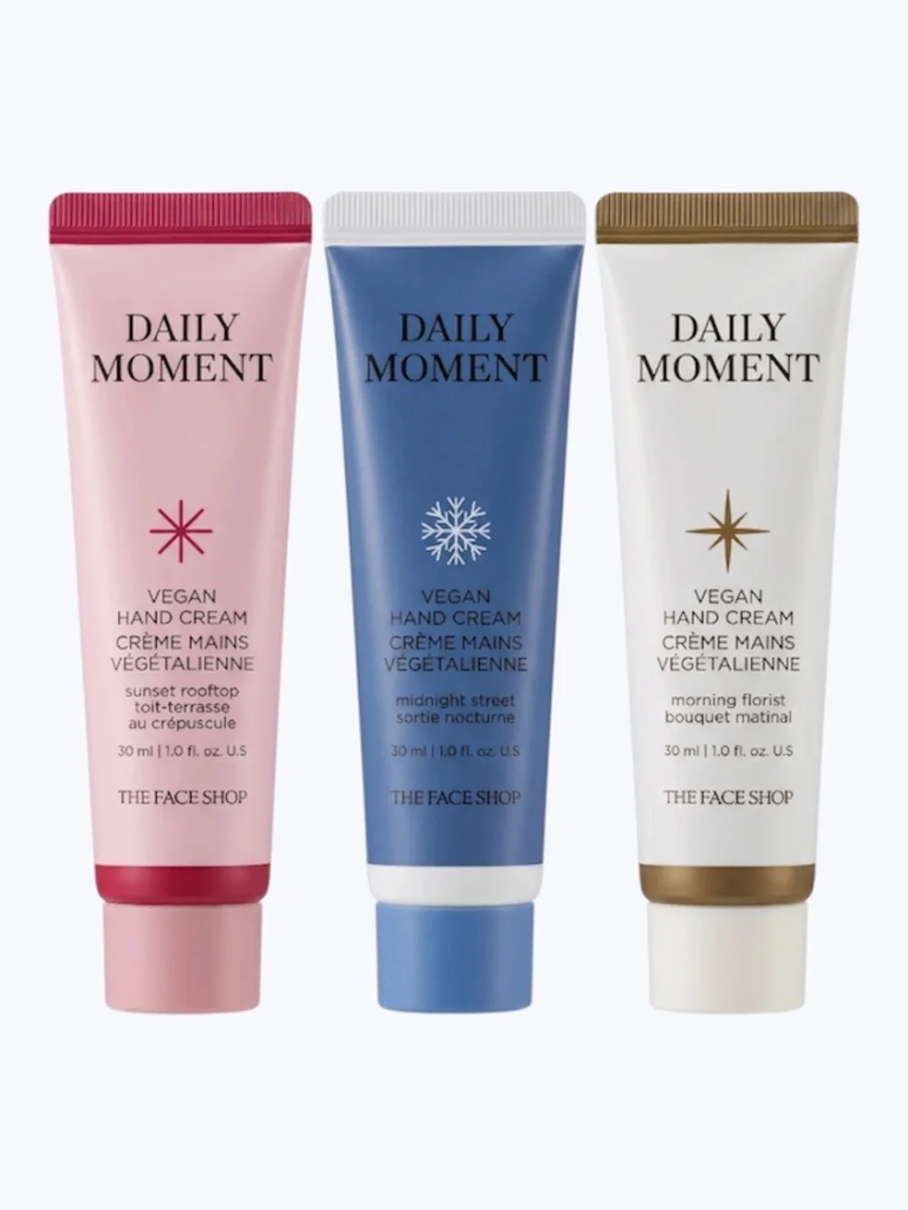 THE FACE SHOP Daily Moment 1.0 Fluid Ounces Vegan Hand Cream Trio Set